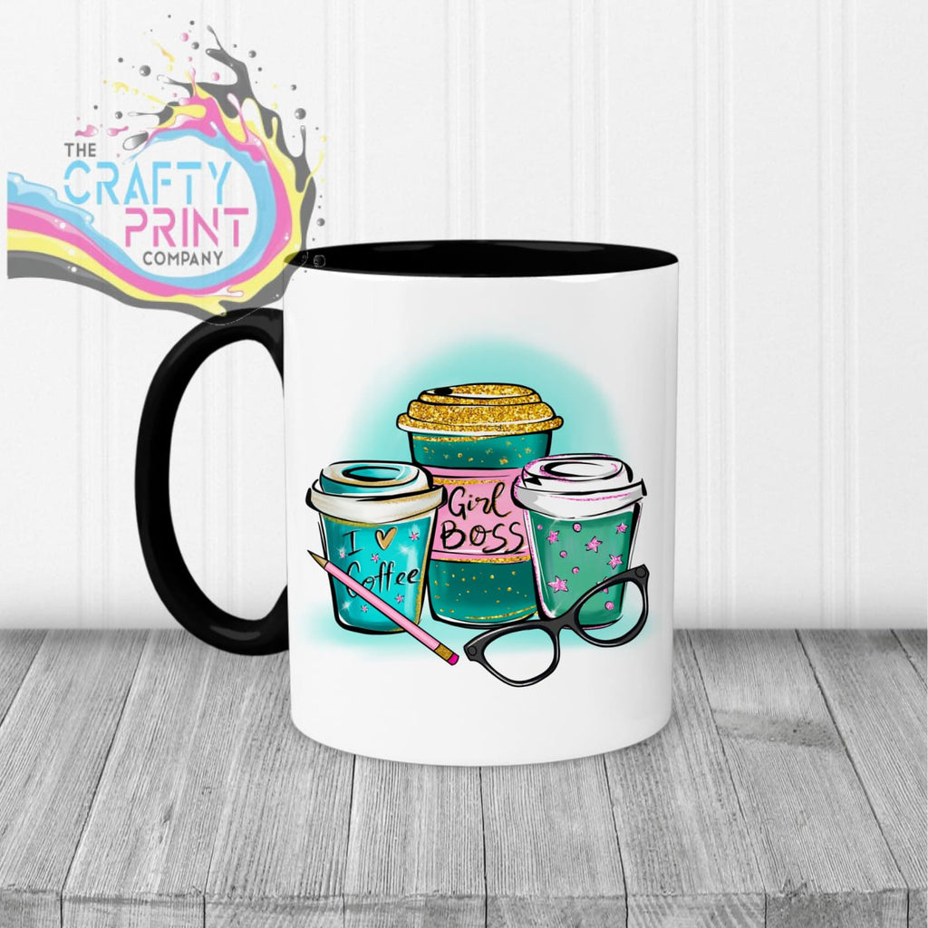 Girl Boss Mug - Black Handle & Inner - Mugs