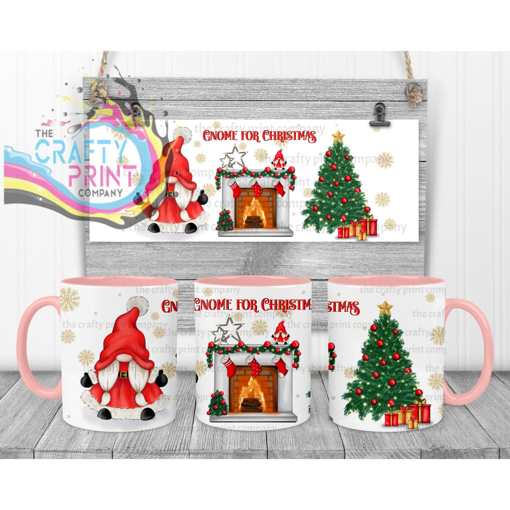 Gnome For Christmas Mug - Pink Handle & Inner - Mugs