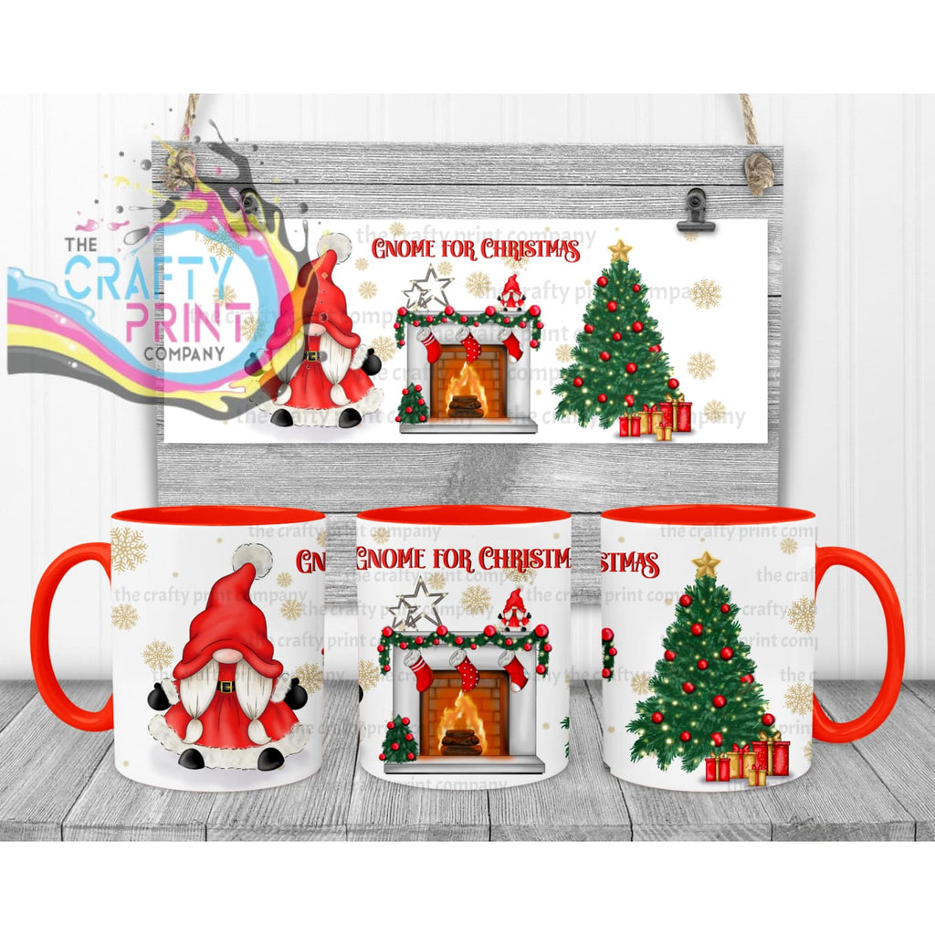 Gnome For Christmas Mug - Red Handle & Inner - Mugs