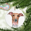 Greyhound Dog Personalised Ceramic Ornament - Holiday