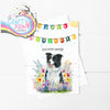 Happy Birthday Bunting Border Collie Flowers A5 Card