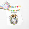 Happy Birthday Bunting Jack Russell Flowers A5 Card