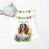 Happy Birthday Bunting Springer Spaniel Flowers A5 Card