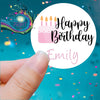 Happy Birthday Cake Design Printed Sticker - X Small 25mm