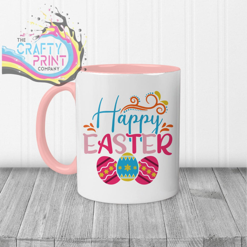 Happy Easter Mug - Pink Handle & Inner - Mugs