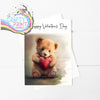 Happy Valentine’s Day Teddy Red Heart A5 Card - Greeting