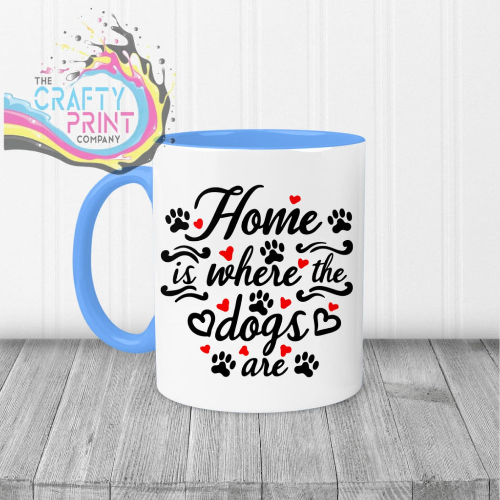 Home is where the dogs are Mug - Blue Handle & Inner - Mugs