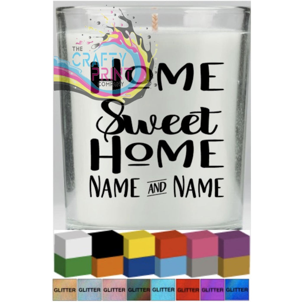 Home Sweet V2 Personalised Candle Decal Vinyl Sticker