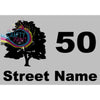 House Number Street Name with Silhouette Vinyl Sticker