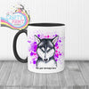 Husky Paint Splatter Personalised Mug - Black Handle &