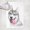 Husky Tongue Out Tea Towel - Kitchen Towels