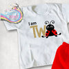 I am Two Ladybird T-shirt - White / Gold Glitter - Shirts &