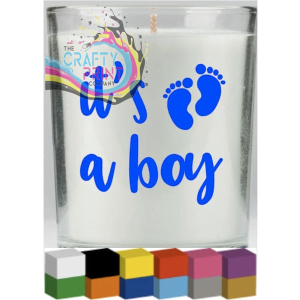 It’s a Boy / Girl Candle Decal Vinyl Sticker - Black