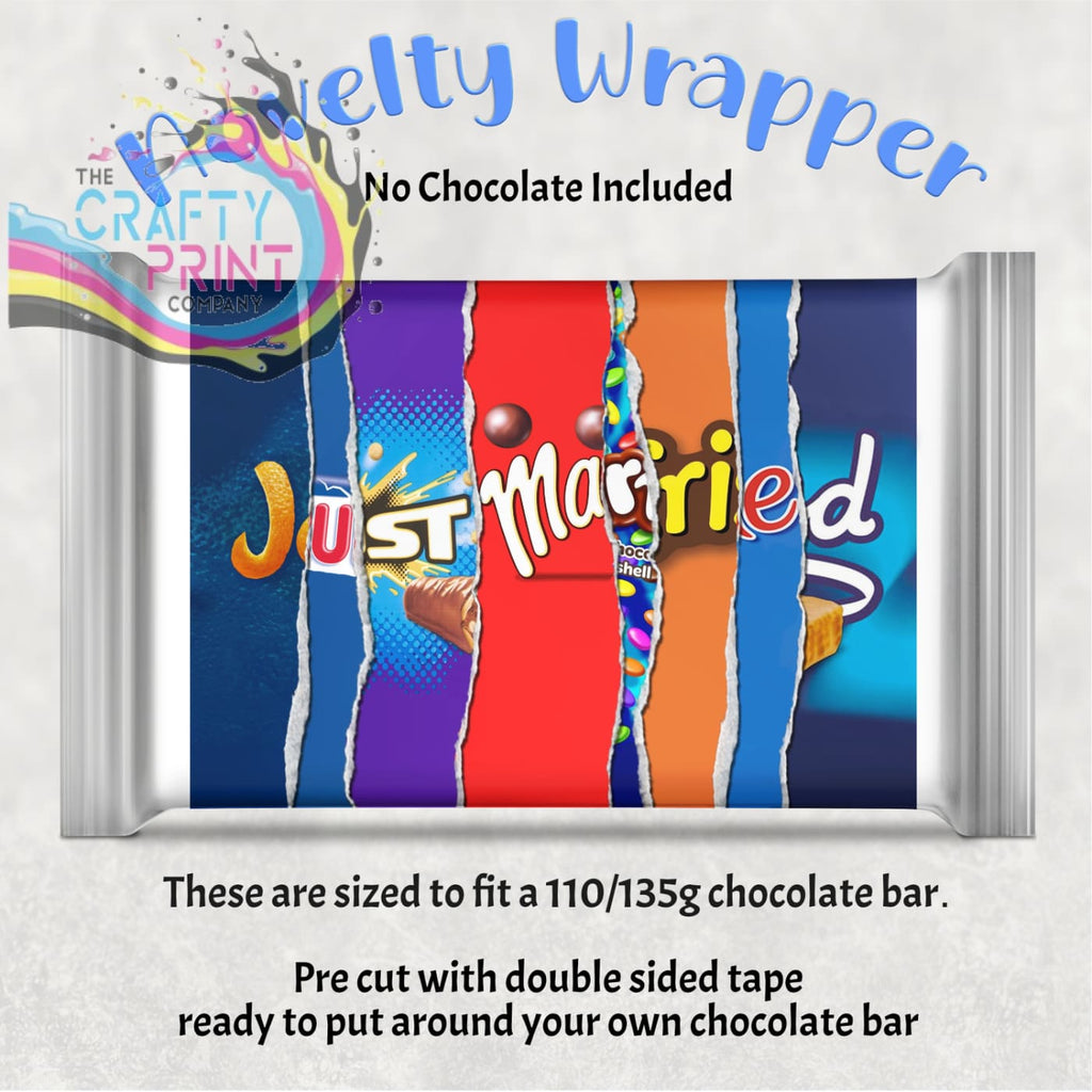 Just Married Chocolate Bar Wrapper - Gift Wrapping