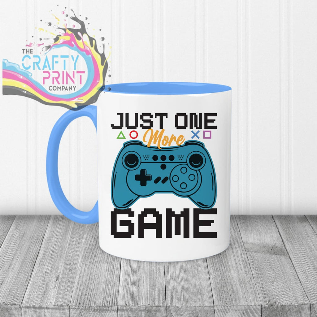 Just One More Game Mug - Blue Handle & Inner - Mugs