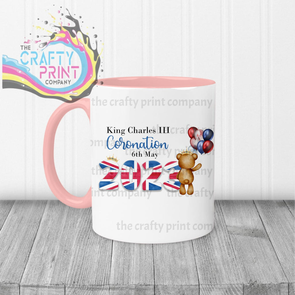 King Charles III Coronation 2023 Balloon Mug - Pink Handle