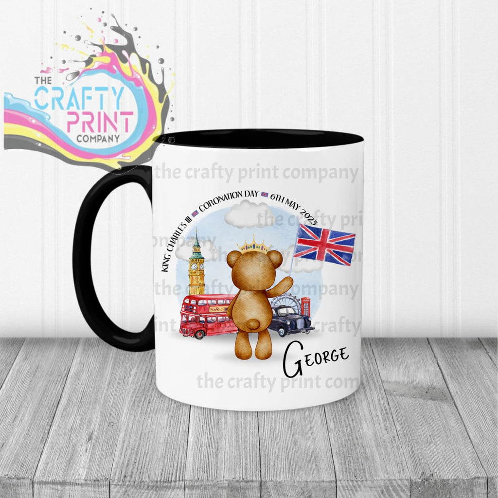 King Charles III Coronation 2023 Teddy Mug - Black Handle &