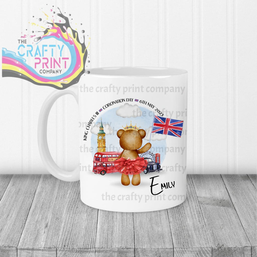 King Charles III Coronation 2023 Teddy Mug - White Handle &