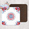 King Charles III Coronation Logo Flowers Coaster - English