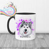 Malamute Paint Splatter Personalised Mug - Black Handle &