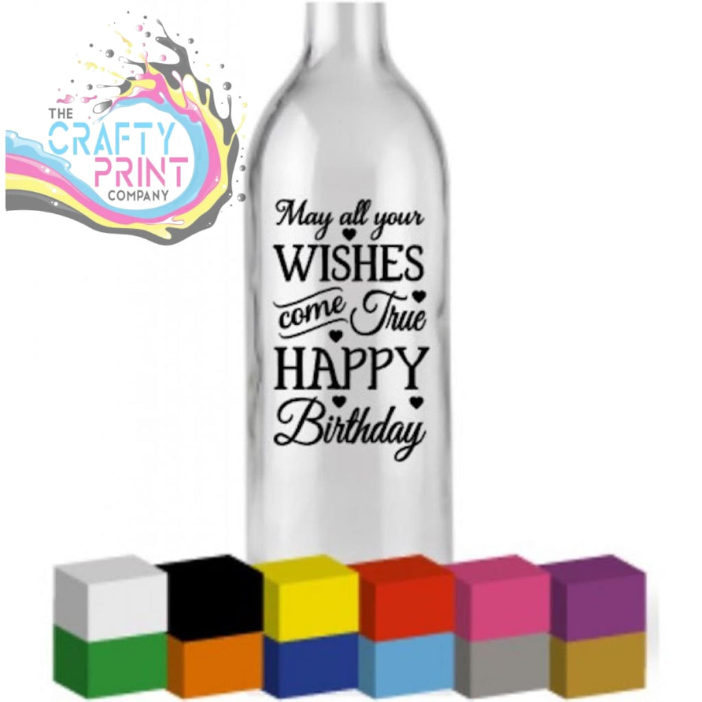 May all your wishes come true Bottle Vinyl Decal -