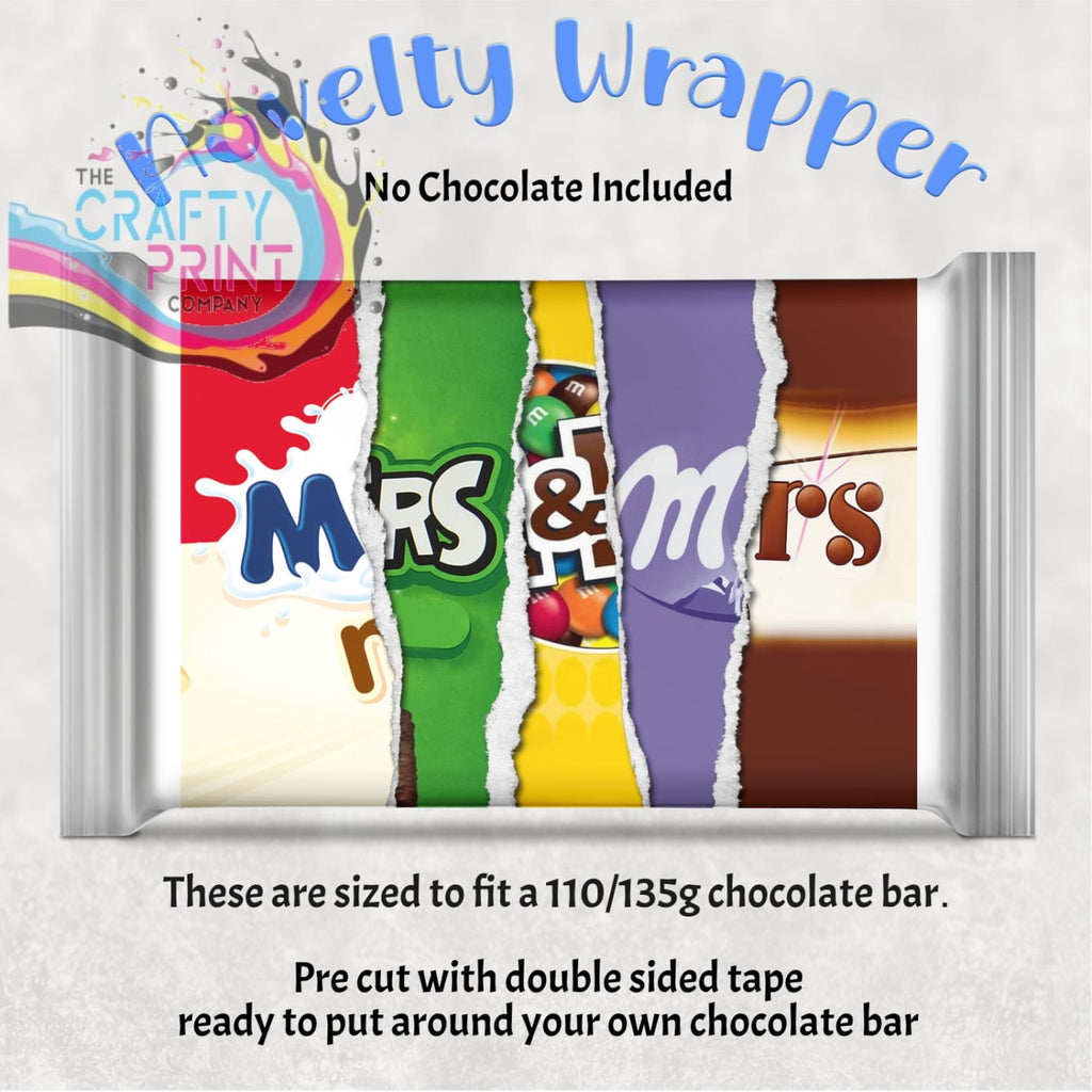 Mrs & Chocolate Bar Wrapper - Wrapping Paper