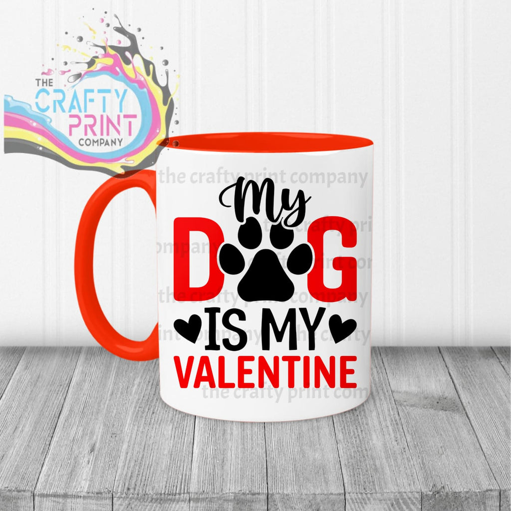 My Dog is Valentine Mug - Red Handle & Inner - Mugs