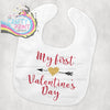 My First Valentines Day Gold Heart Baby Bib - & Toddler