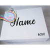 Name and Role Personalised V2 Wedding Box Vinyl Sticker