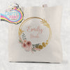 Name / Role Wedding Blush Flower Cotton Tote Bag - Natural