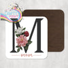 Name Watercolour Flower Personalised Coaster - Coasters