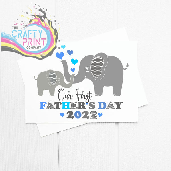 Our First Father’s Day 2022 A5 Card & Envelope - Blue