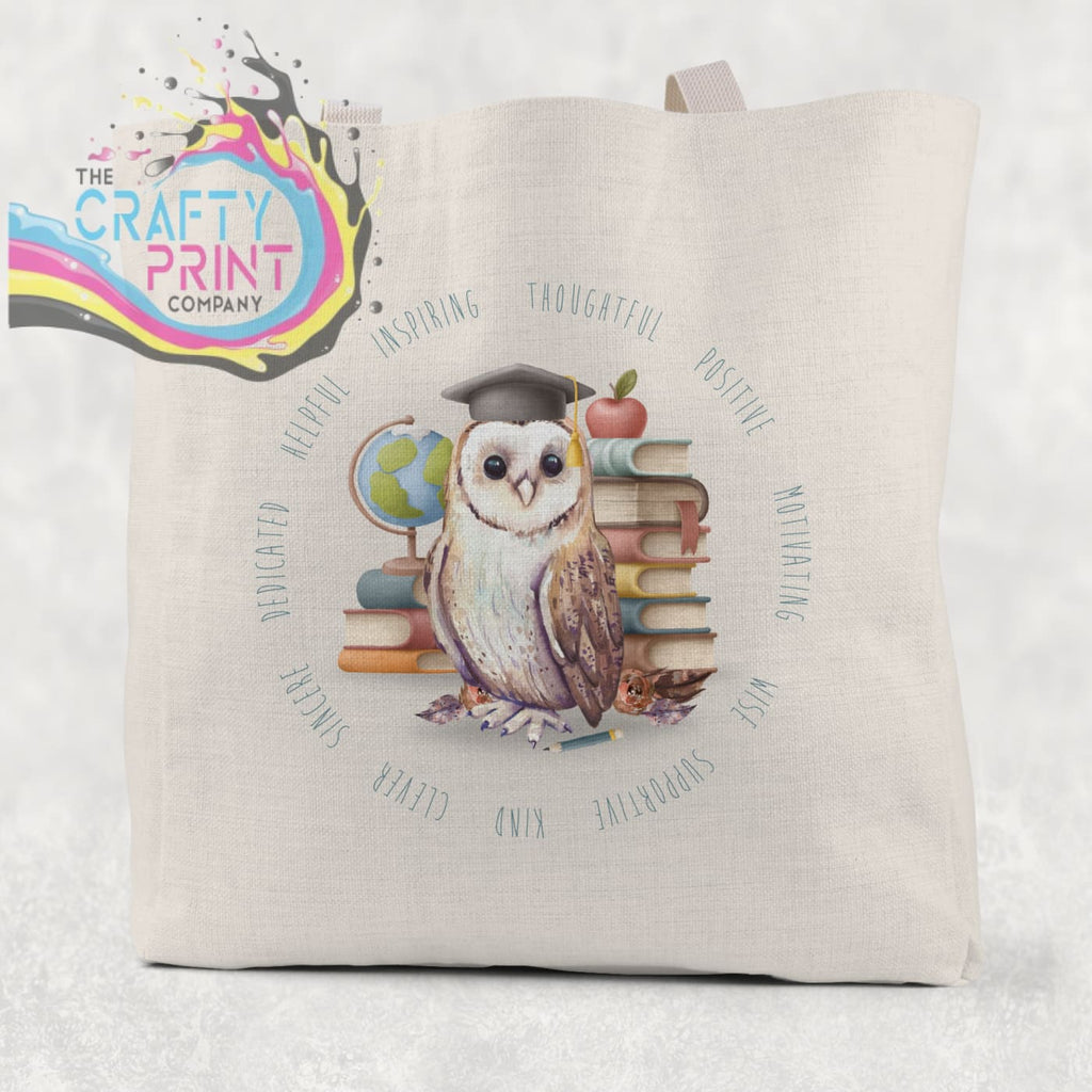 Owl Books Teacher Tote / Goodie Bag - Small 21cm x 26cm