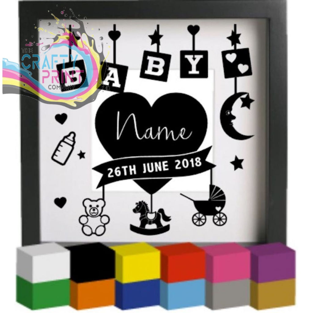 Personalised Baby Birth with blocks V2 Vinyl Decal Sticker