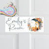 Personalised Fox Moon Metal Bedroom Door Sign