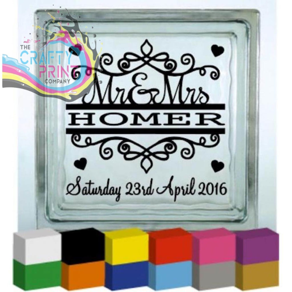 (Personalised) Mr & Mrs Surname Vinyl Decal Sticker