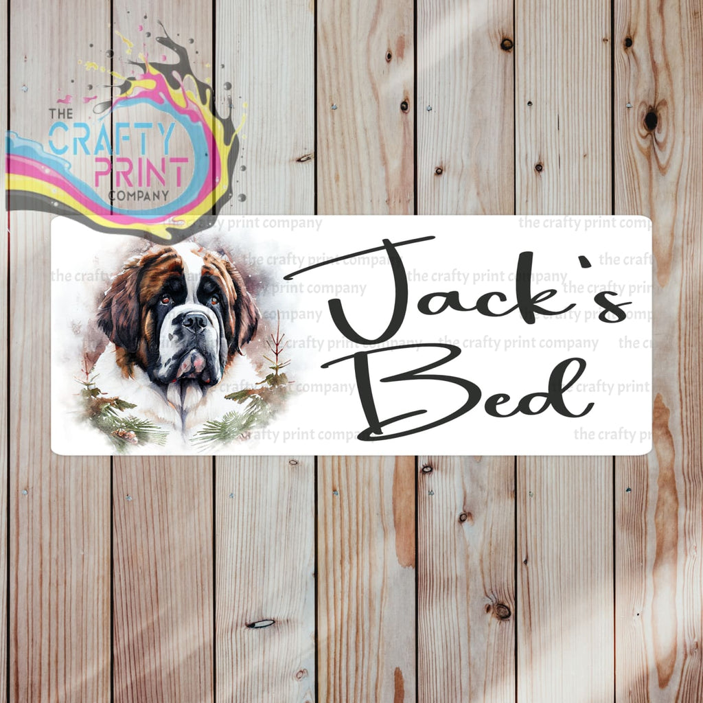 Personalised St Bernard Dog Metal Crate Sign