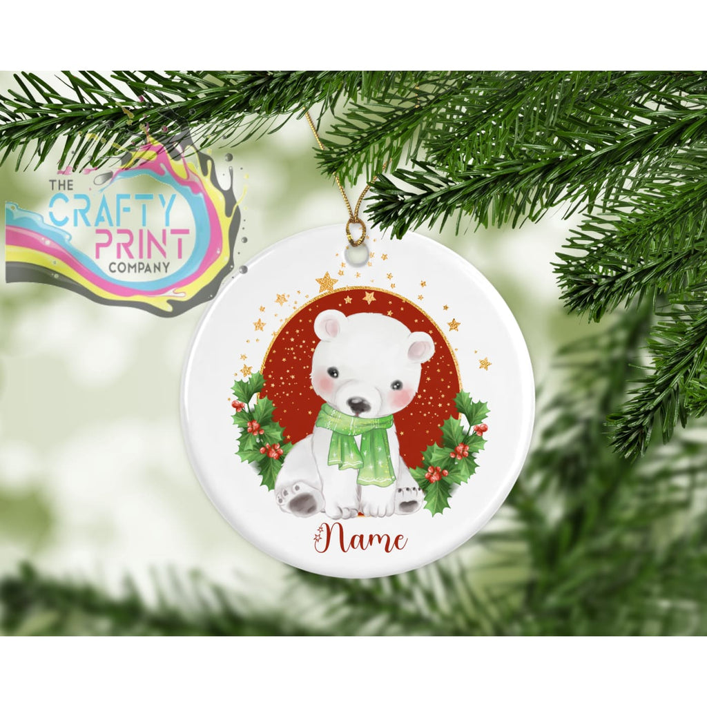 Polar Bear Personalised Ceramic Ornament - Holiday Ornaments