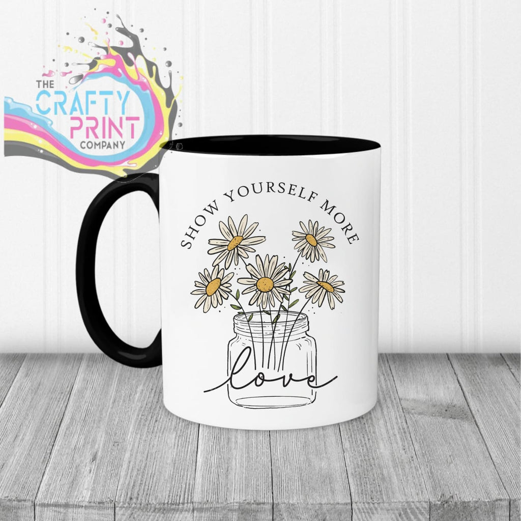 Show yourself more love Mug - Black Handle & Inner - Mugs