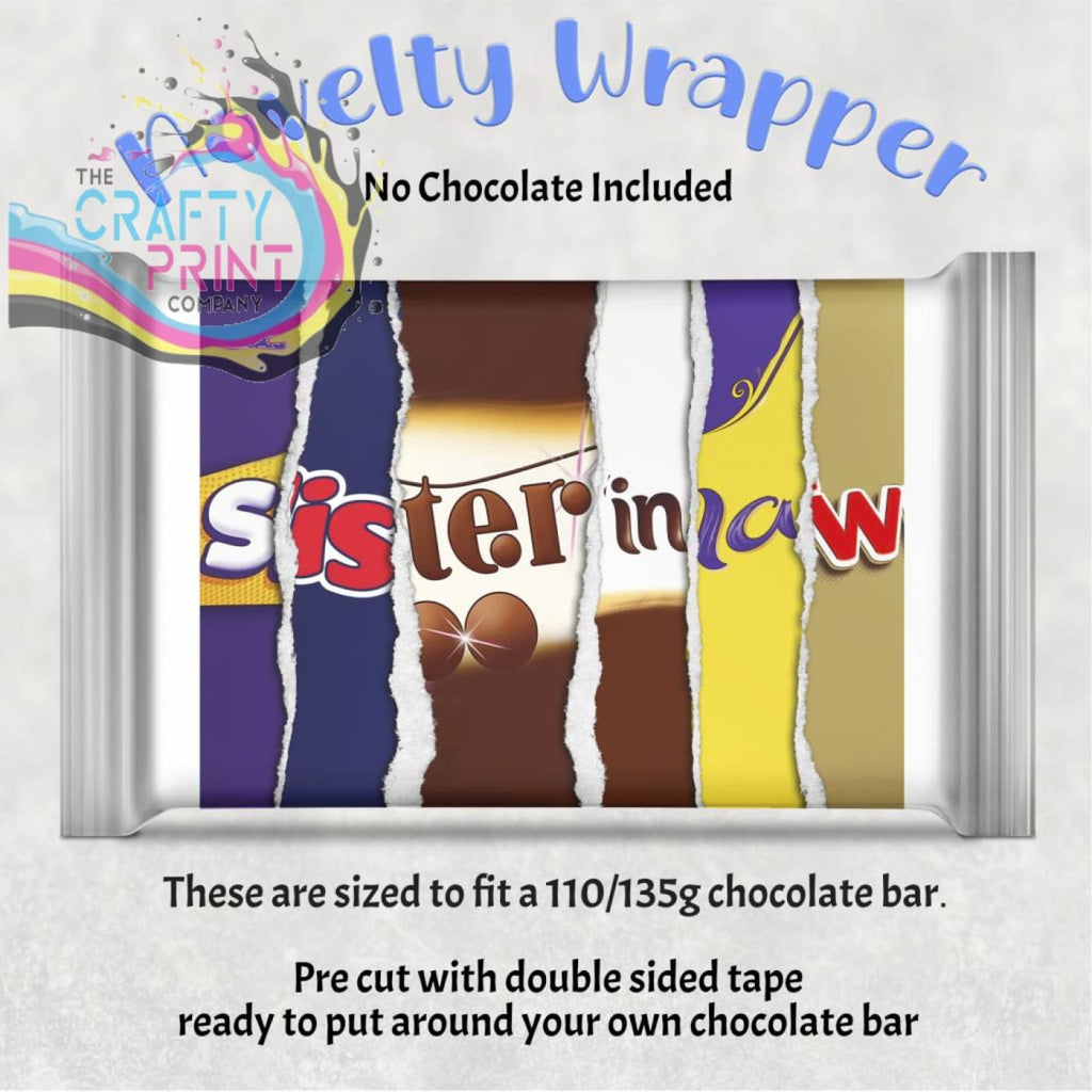 Sister in Law Chocolate Bar Wrapper - Gift Wrapping