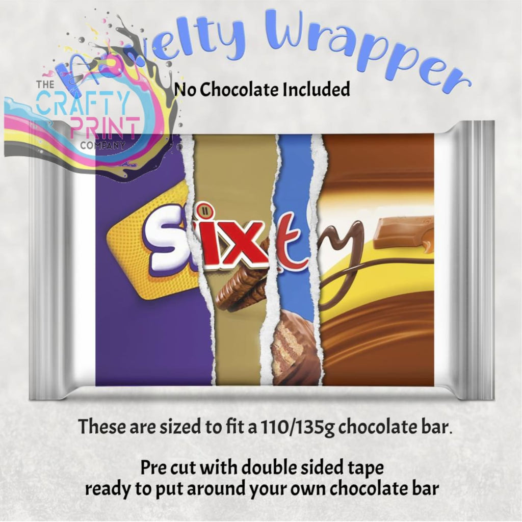 Sixty Birthday Chocolate Bar Wrapper - Gift Wrapping