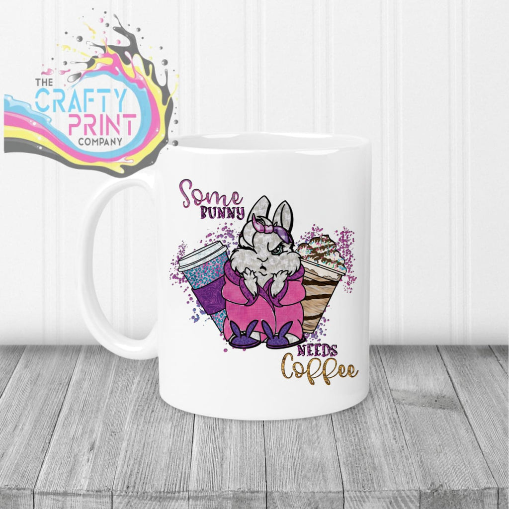 Some bunny needs coffee Mug - White Handle & Inner - Mugs