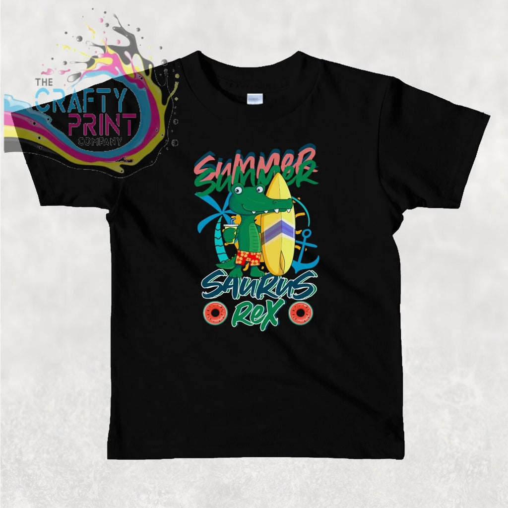 Summer saurus Rex Children’s T-shirt - Black / 3-4 Years