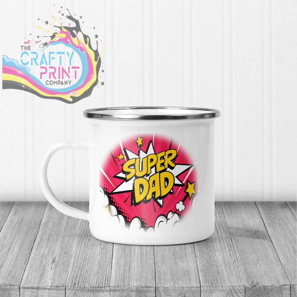 Super Dad Comic Style Mug - Enamel - Mugs