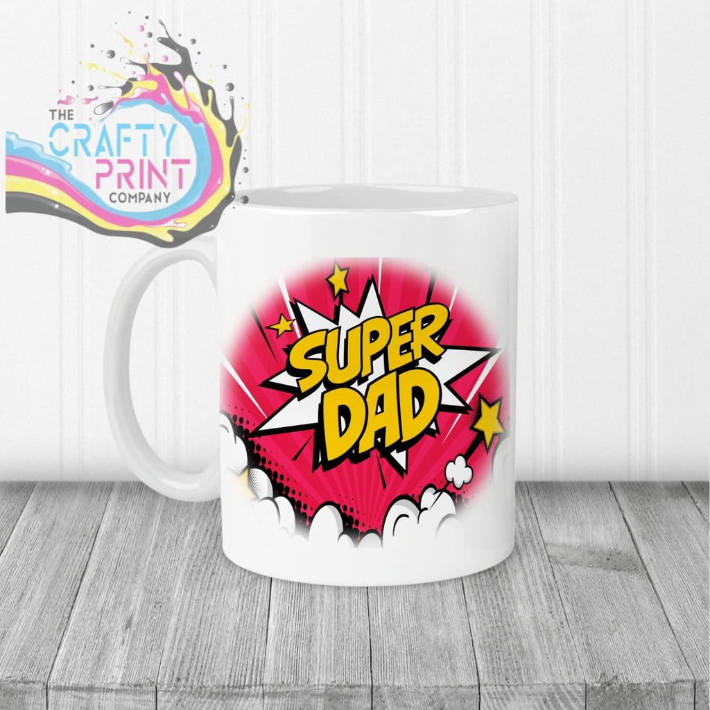 Super Dad Comic Style Mug - White Handle & Inner - Mugs