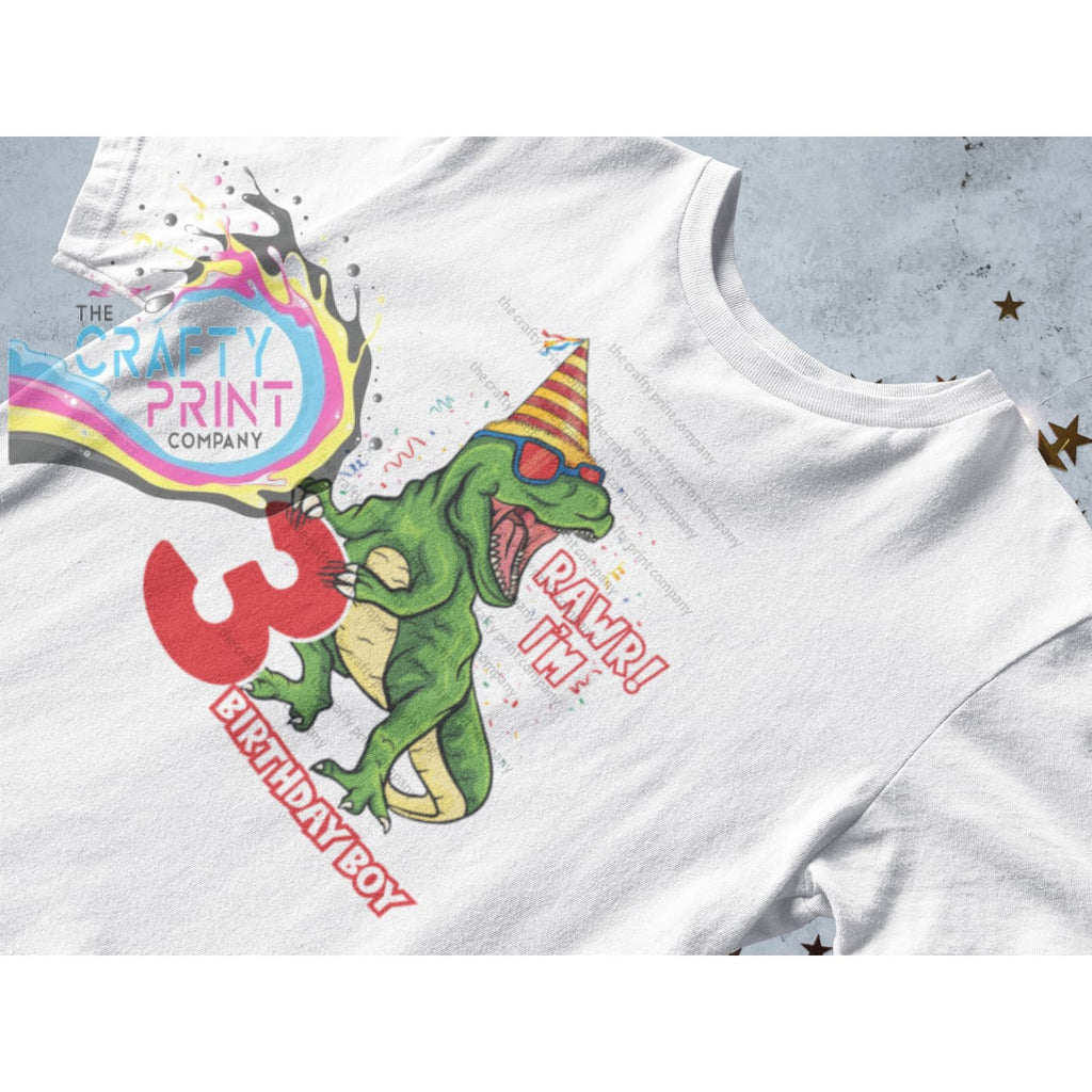 T Rex Dinosaur Age Birthday Boy Children’s T-shirt