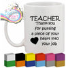 Teacher Thank you Glass / Mug / Cup Decal / Sticker