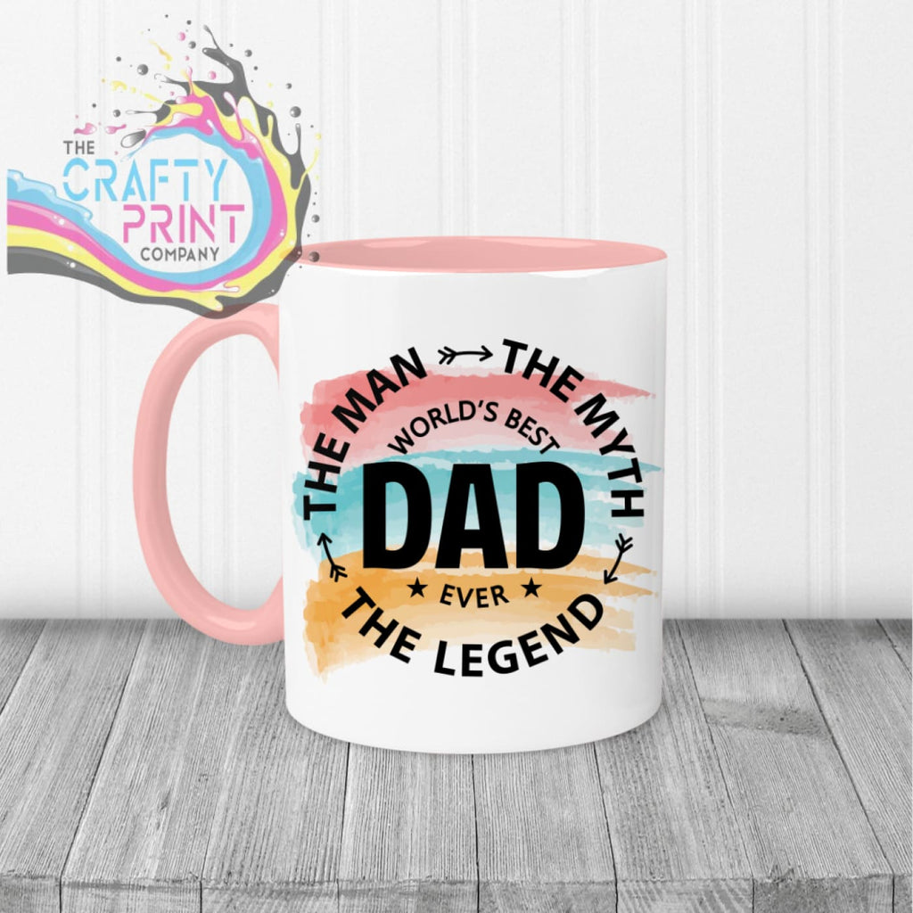 The Man Myth Legend - printed Mug - Pink Handle & Inner