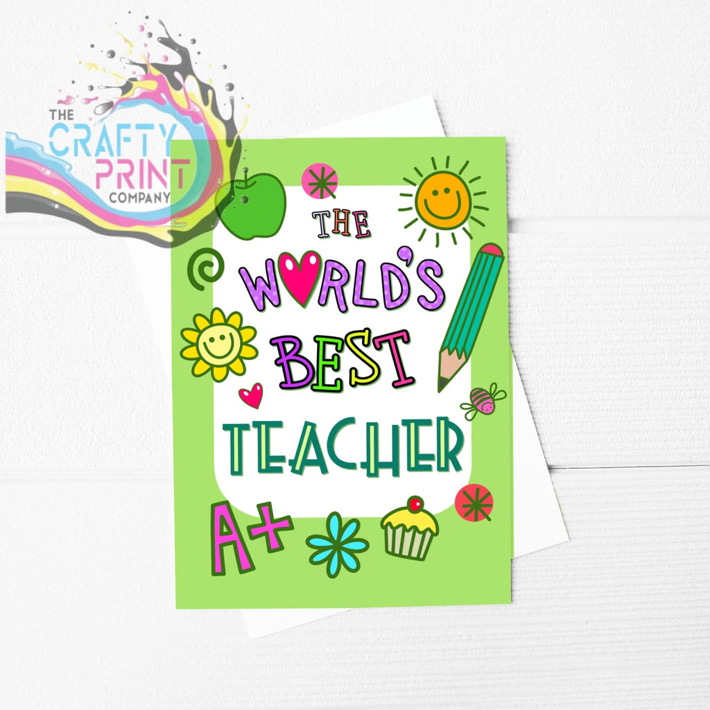 The World’s Best Teacher A5 Card & Envelope - Greeting