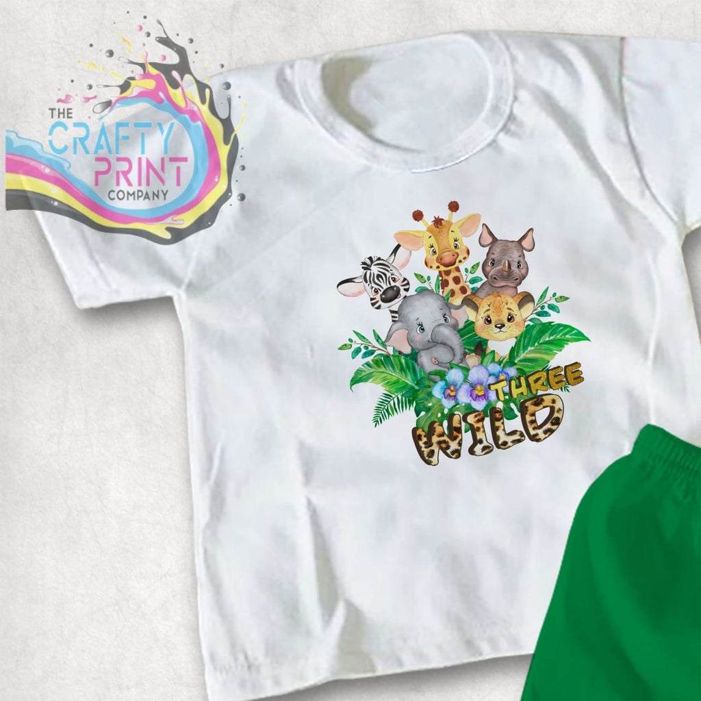 Three Wild Children’s T-shirt - White - Shirts & Tops